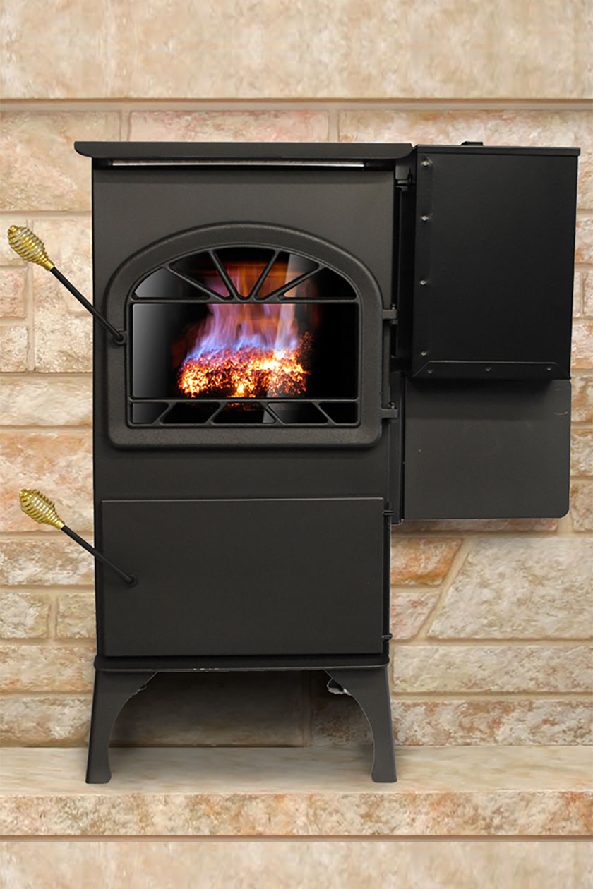 A Leisure Line Sidewinder stoker stove